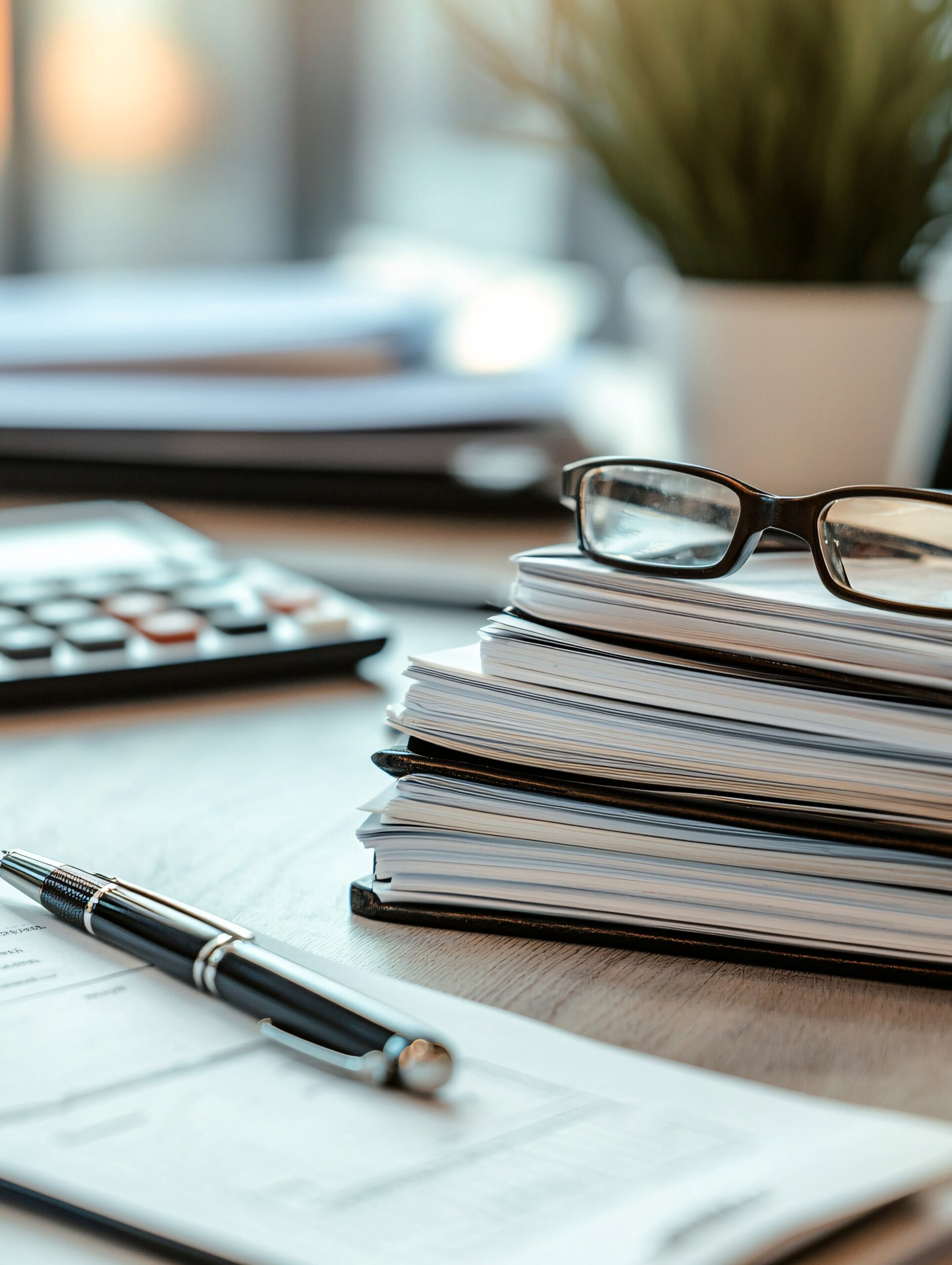 A Collection Of Insurance Documents Alongside A Calculator And Pen Symbolizes Strategic Financial Safeguarding.